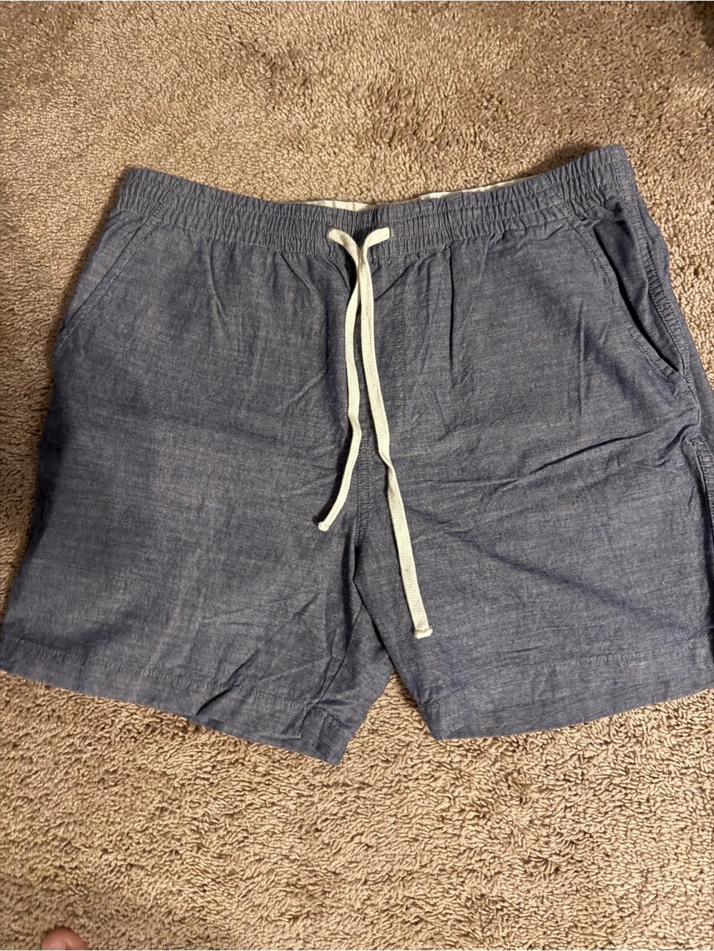 J. Crew Chambray navy dock side shorts.